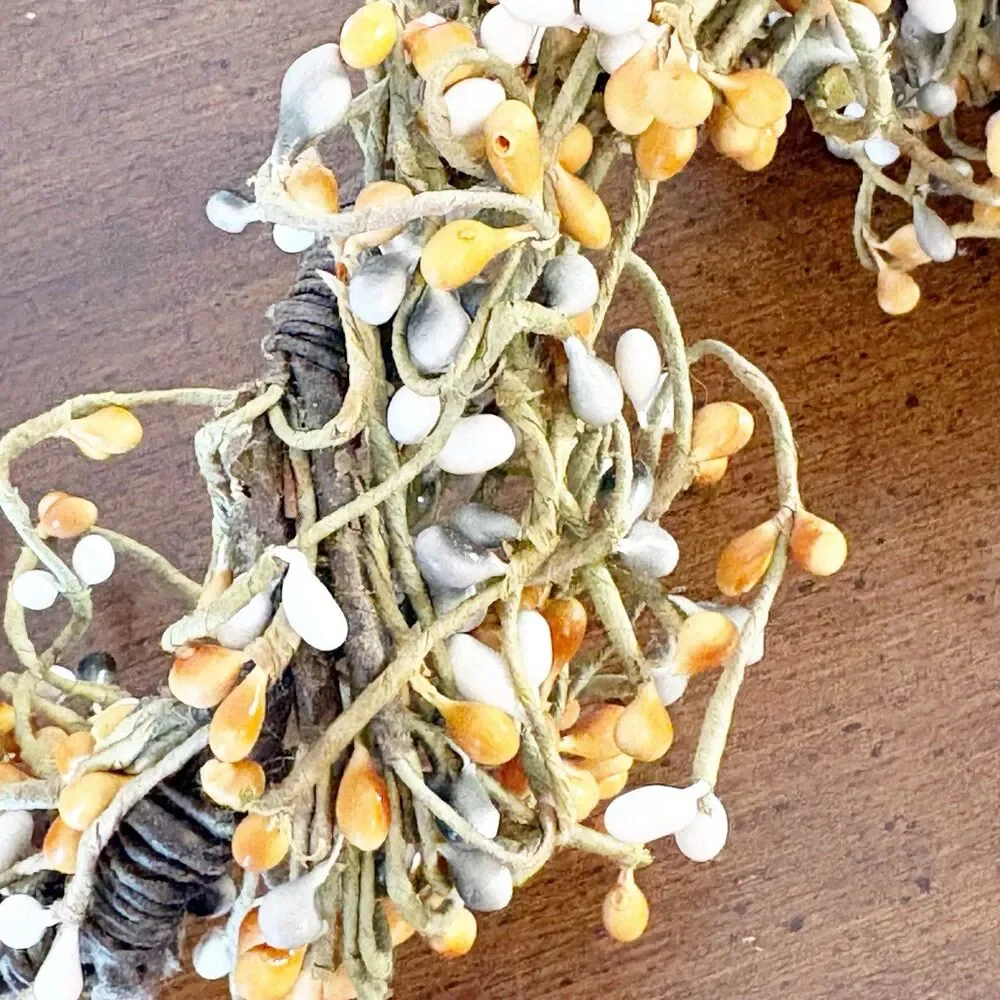 Grapevine Pip Berry Heart Wreath & Garland Farmhouse Cottagecore Rustic Country